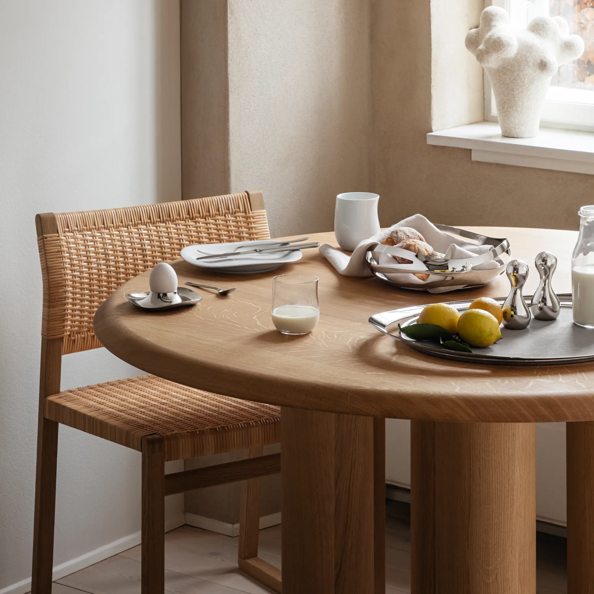 Cobra Serviertablett, Edelstahl Georg Jensen