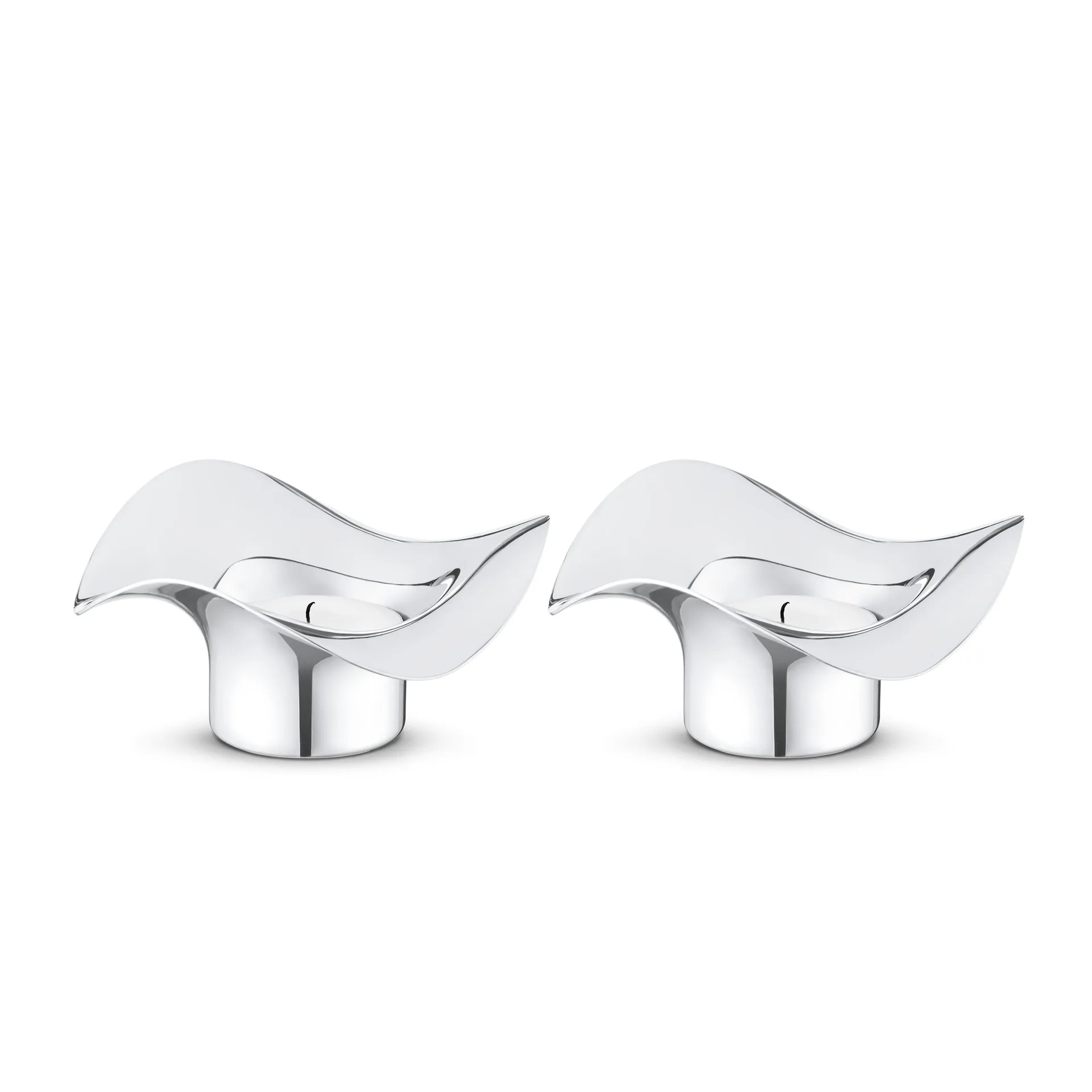 Cobra Teelichthalter 2er Pack, Edelstahl Georg Jensen