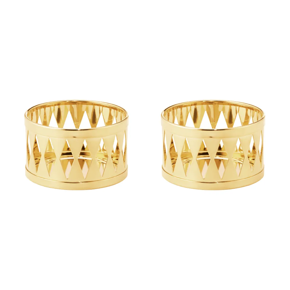 Jahr 2026 Teelichthalter, Gold, 2-teilig Georg Jensen
