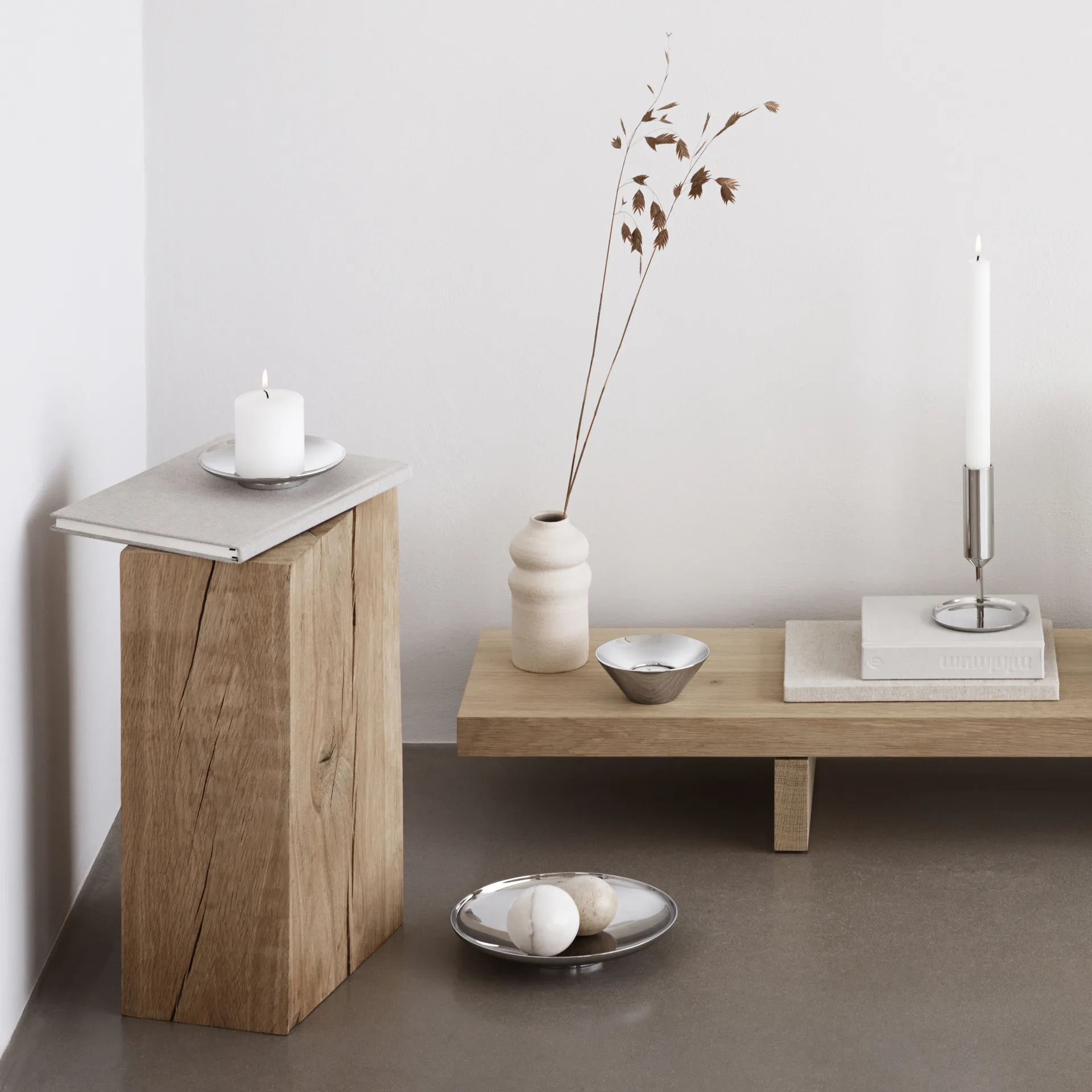 Tunes Pillar Kerzenhalter Ø12,2cm, Edelstahl Georg Jensen