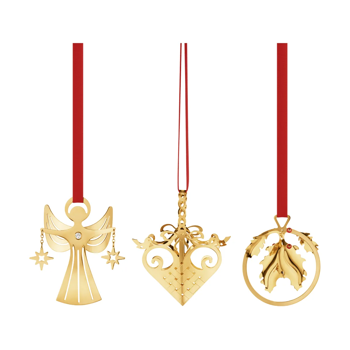 Weihnachtsmobilset 2026, Miniatur, Gold, 3-teilig Georg Jensen