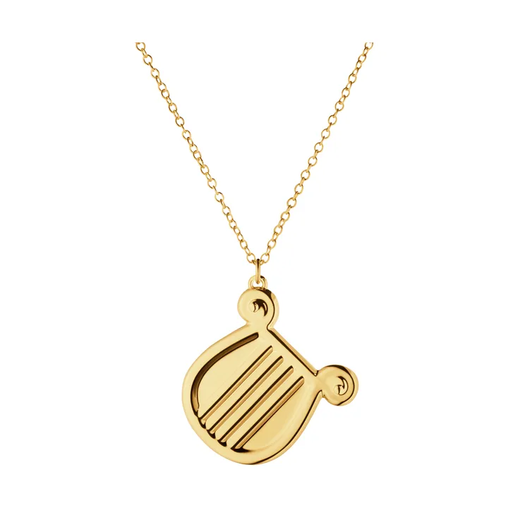 Weihnachtsornament 2026 - Harfe, goldplattierte Zinklegierung - Georg Jensen