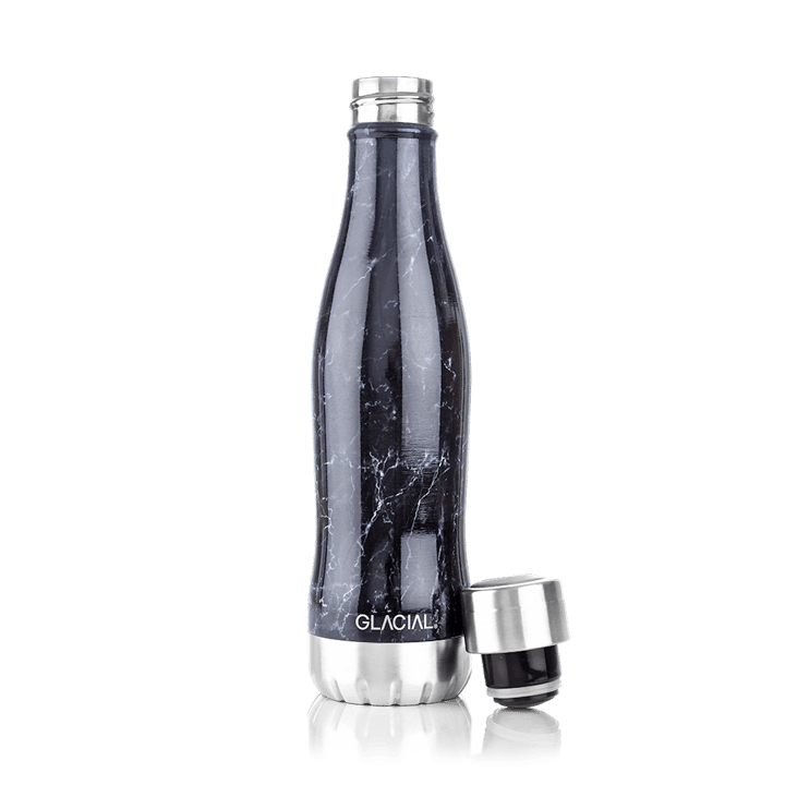Glacial Wasserflasche 400 ml - Black marble - Glacial