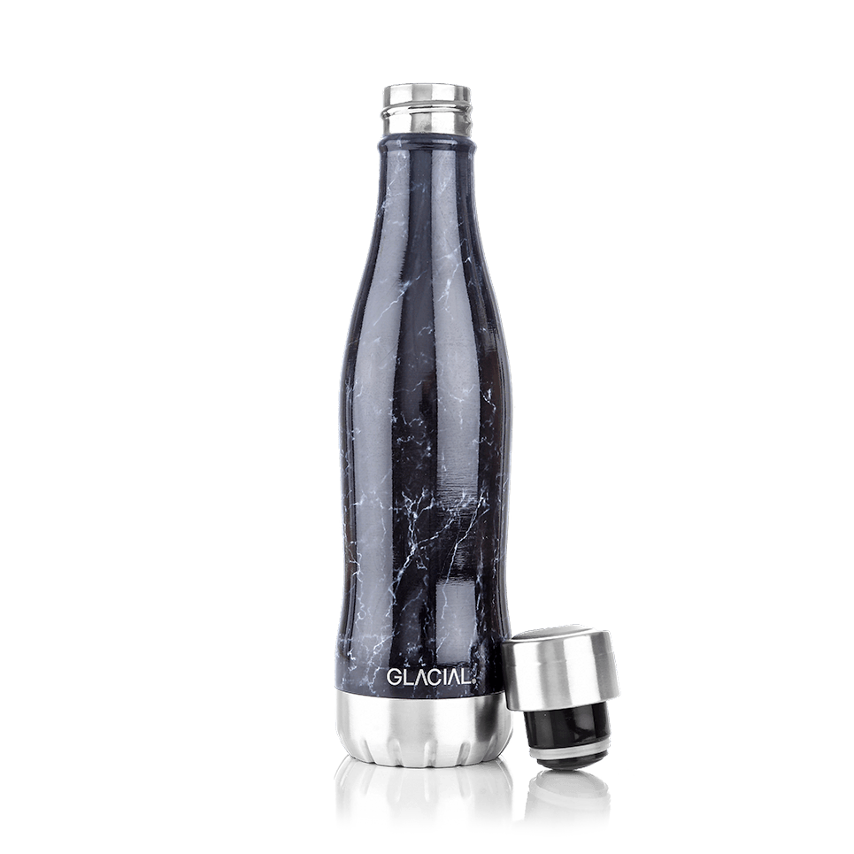 Glacial Glacial Wasserflasche 400 ml Black marble