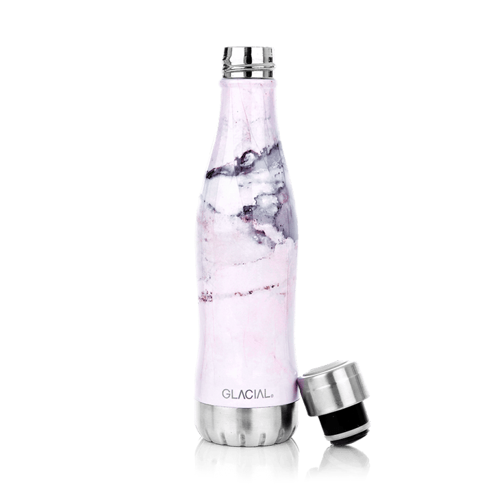 Glacial Wasserflasche 400 ml - Pink marble - Glacial