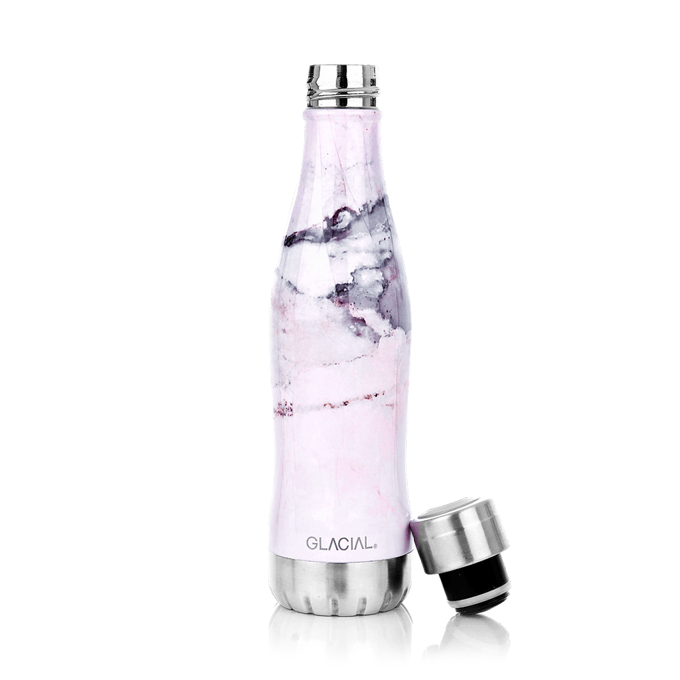 Glacial Glacial Wasserflasche 400 ml Pink marble