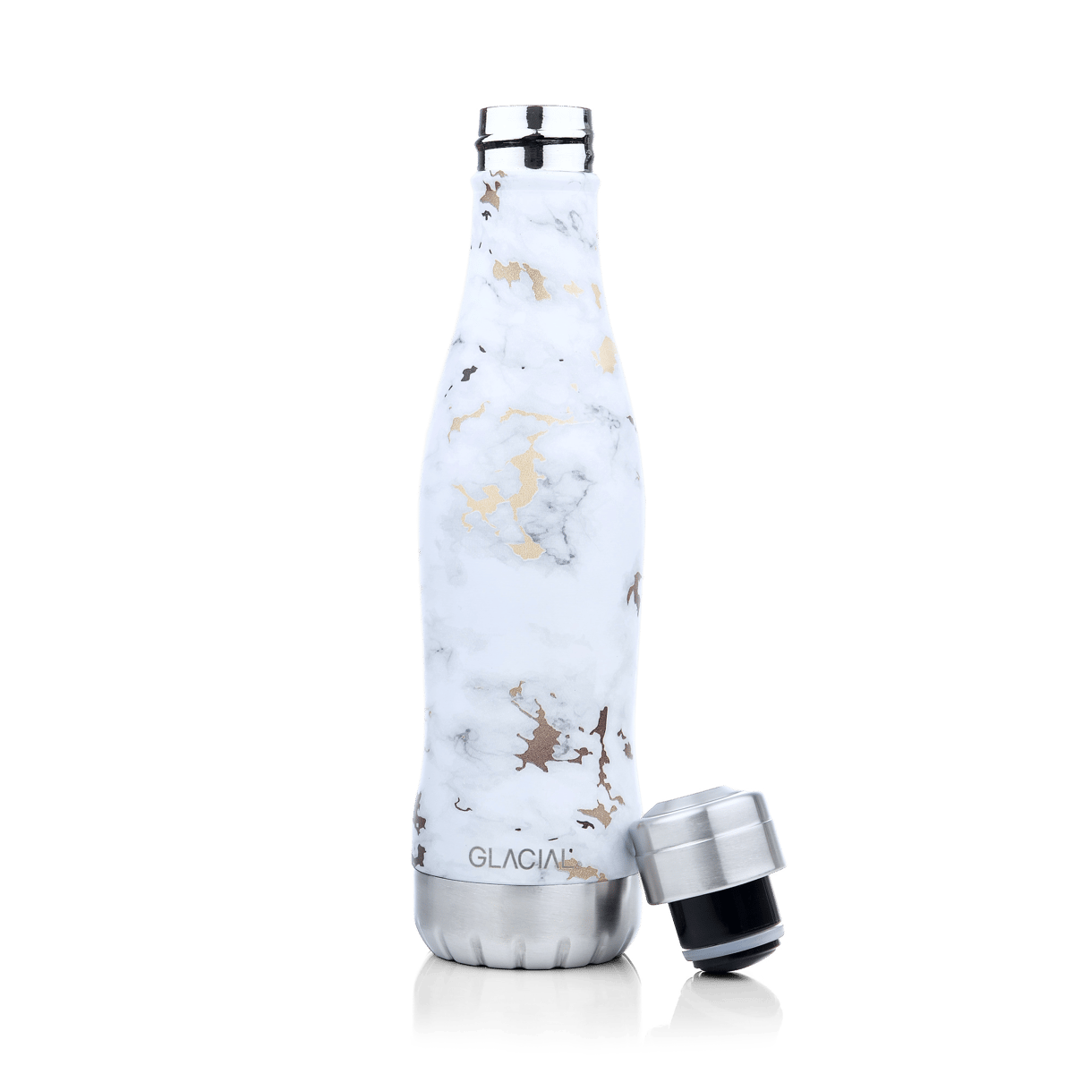 Glacial Glacial Wasserflasche 400 ml White golden marble