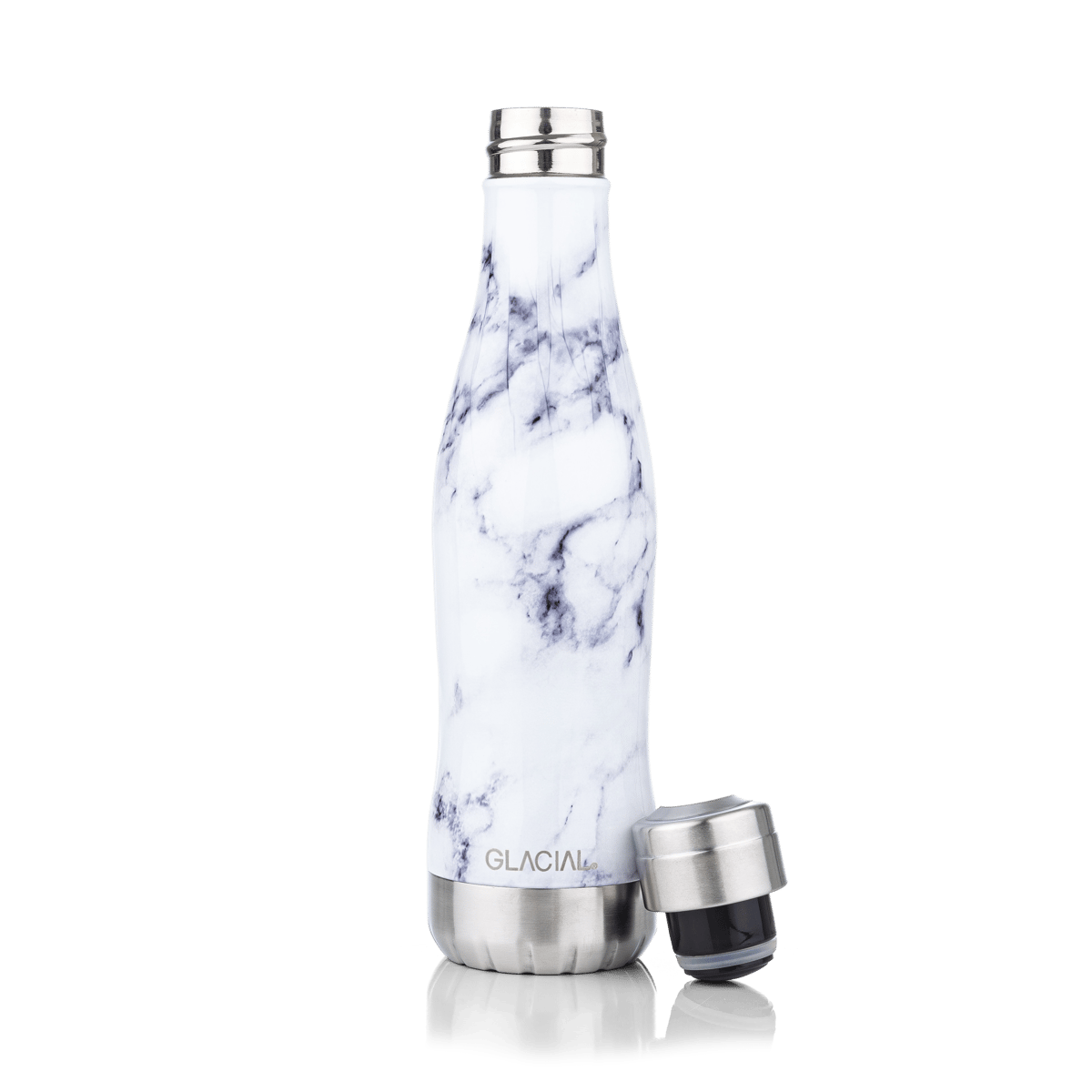 Glacial Glacial Wasserflasche 400 ml White marble
