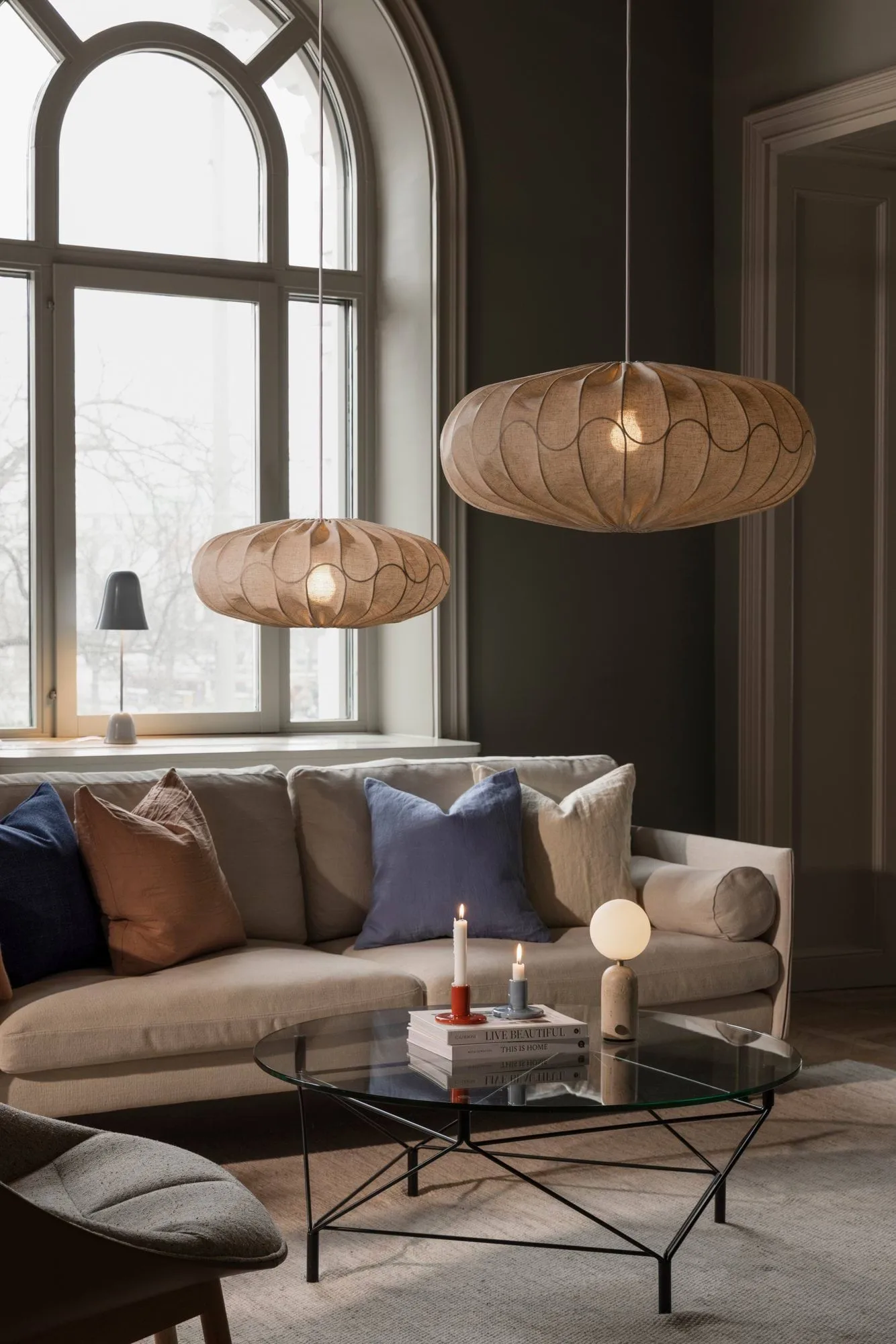 Bladverk Lampenschirm Ø70 cm, Beige Globen Lighting