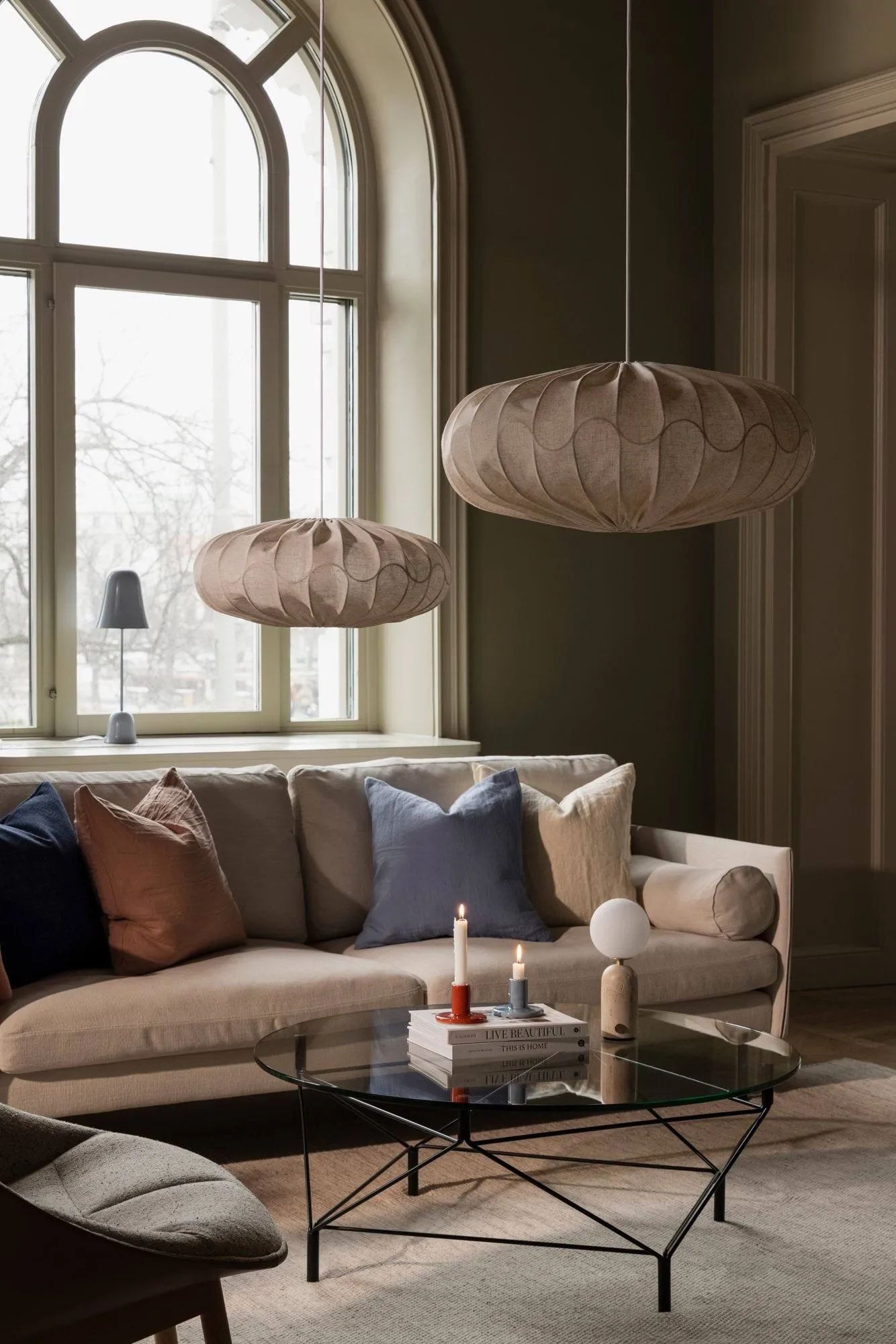 Bladverk Lampenschirm Ø70 cm, Beige Globen Lighting