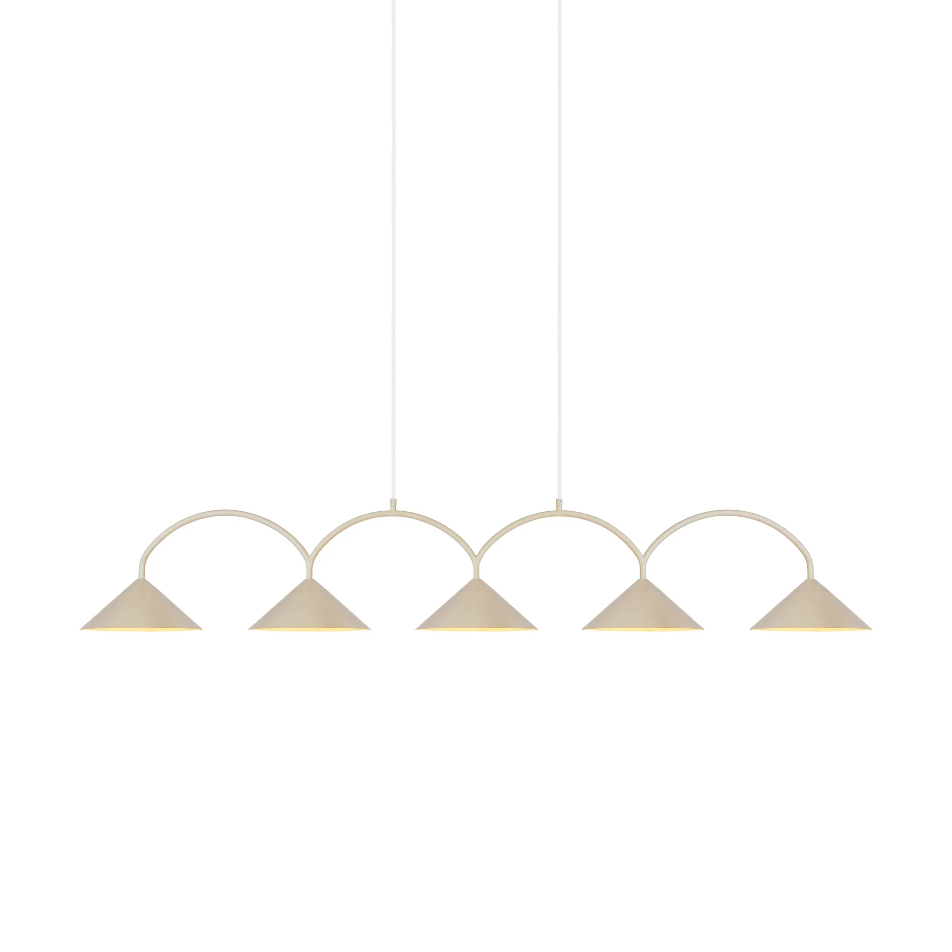 Curve Pendelleuchte 5, Beige Globen Lighting