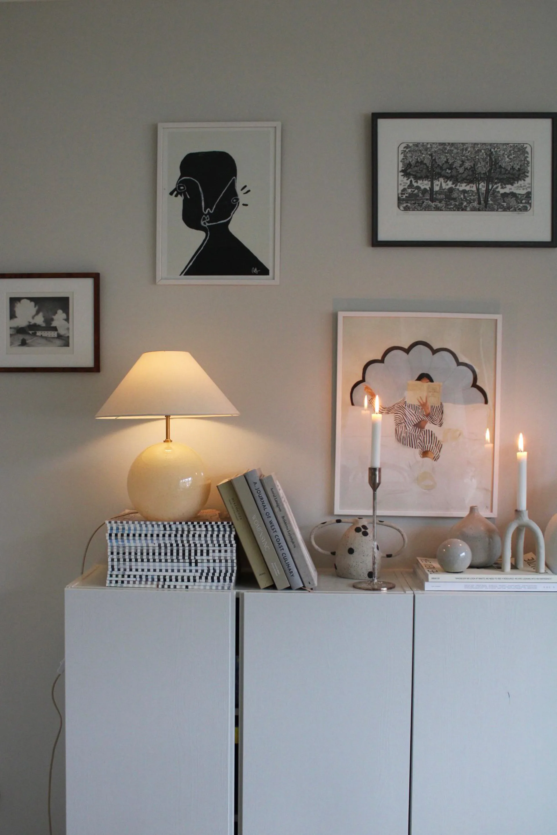 Iris 35 Tischleuchte 39 cm, Creme Globen Lighting