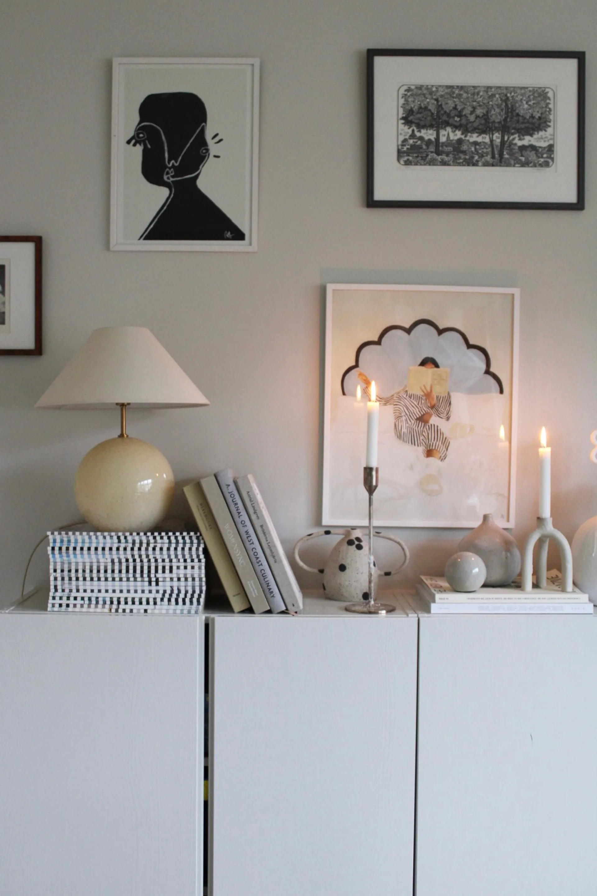 Iris 35 Tischleuchte 39 cm, Creme Globen Lighting