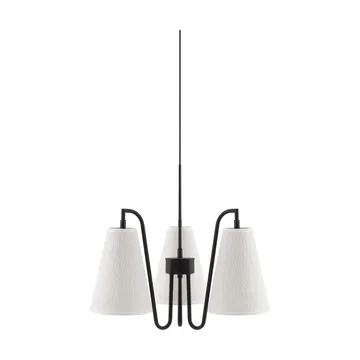 Lou Pendelleuchte - 3, Weiß Bouclé-Schwarz, 46x46 cm - Globen Lighting