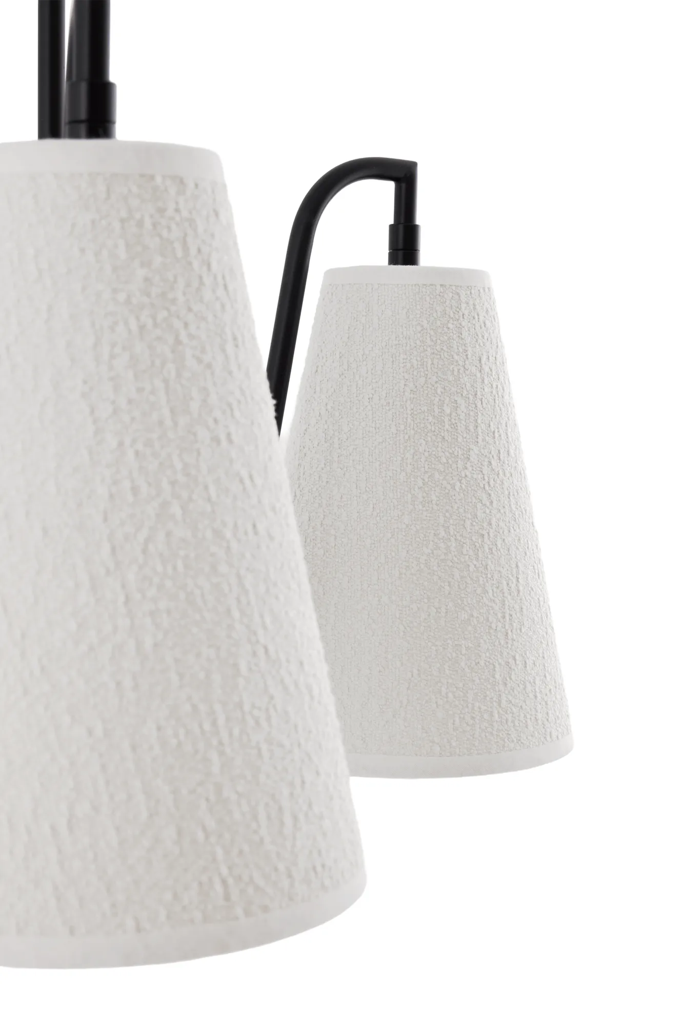 Lou Pendelleuchte, 5, Weißer Bouclé-Schwarz, 67x67 cm Globen Lighting