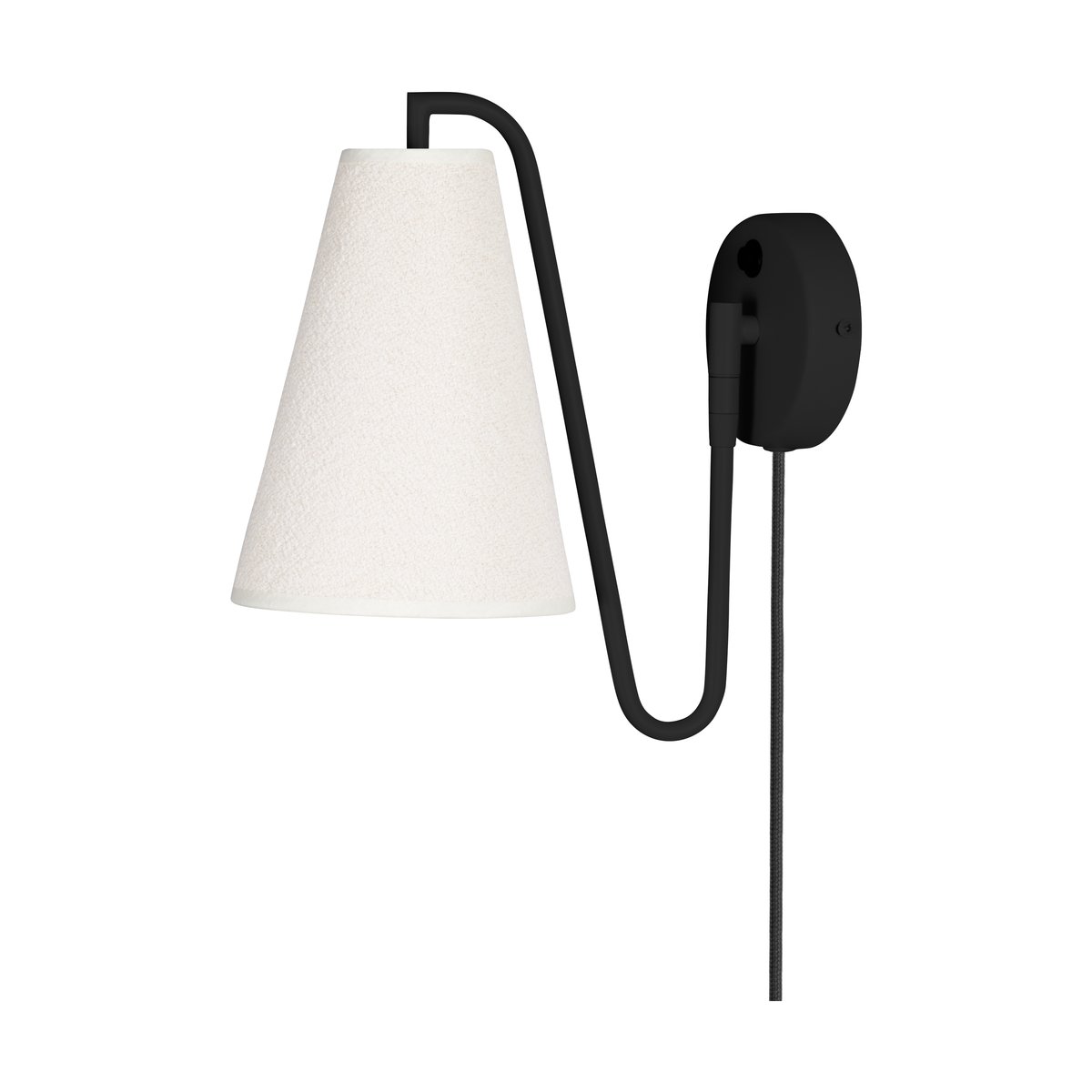 Globen Lighting Lou Wandleuchte Bouclé weiß-schwarz