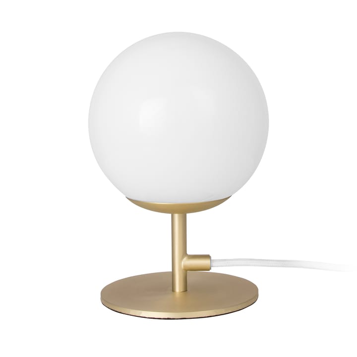 Luna Tischleuchte, weißes Kabel - Messing gebürstet-weiß - Globen Lighting