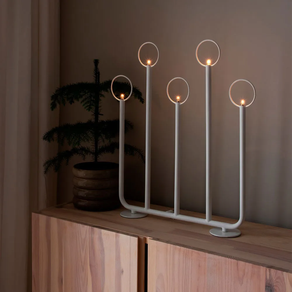 Natale 5 Adventskerzenhalter, Weiß Globen Lighting