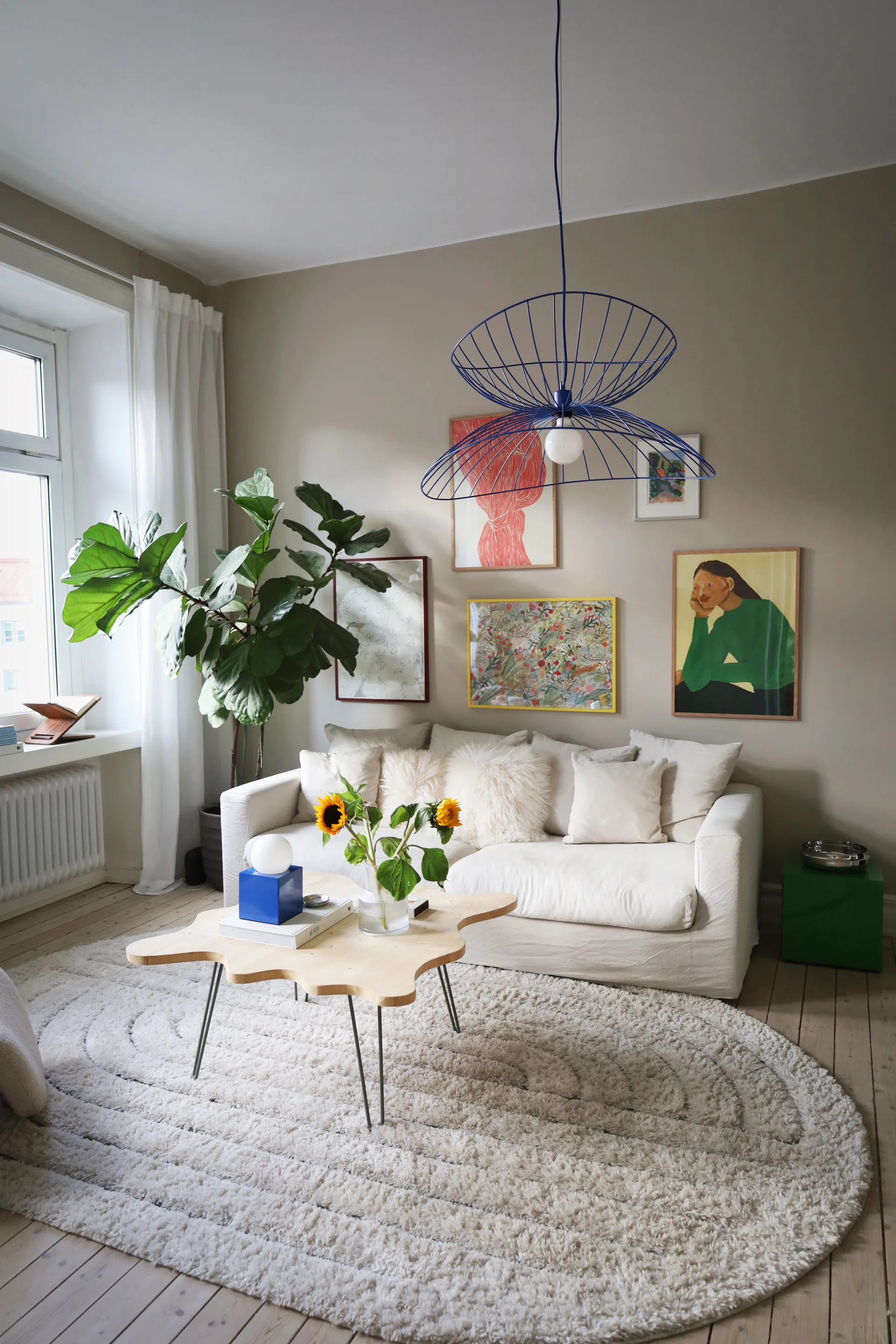 Ray Pendelleuchte Ø70 cm, Blau Globen Lighting