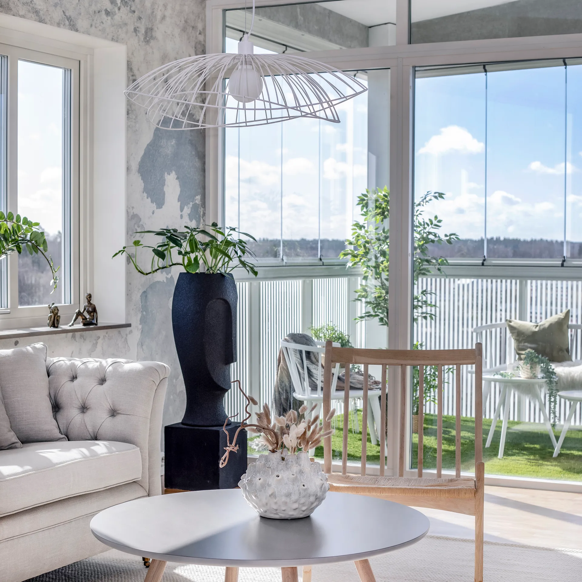 Ray Pendelleuchte Ø70 cm, Weiß Globen Lighting