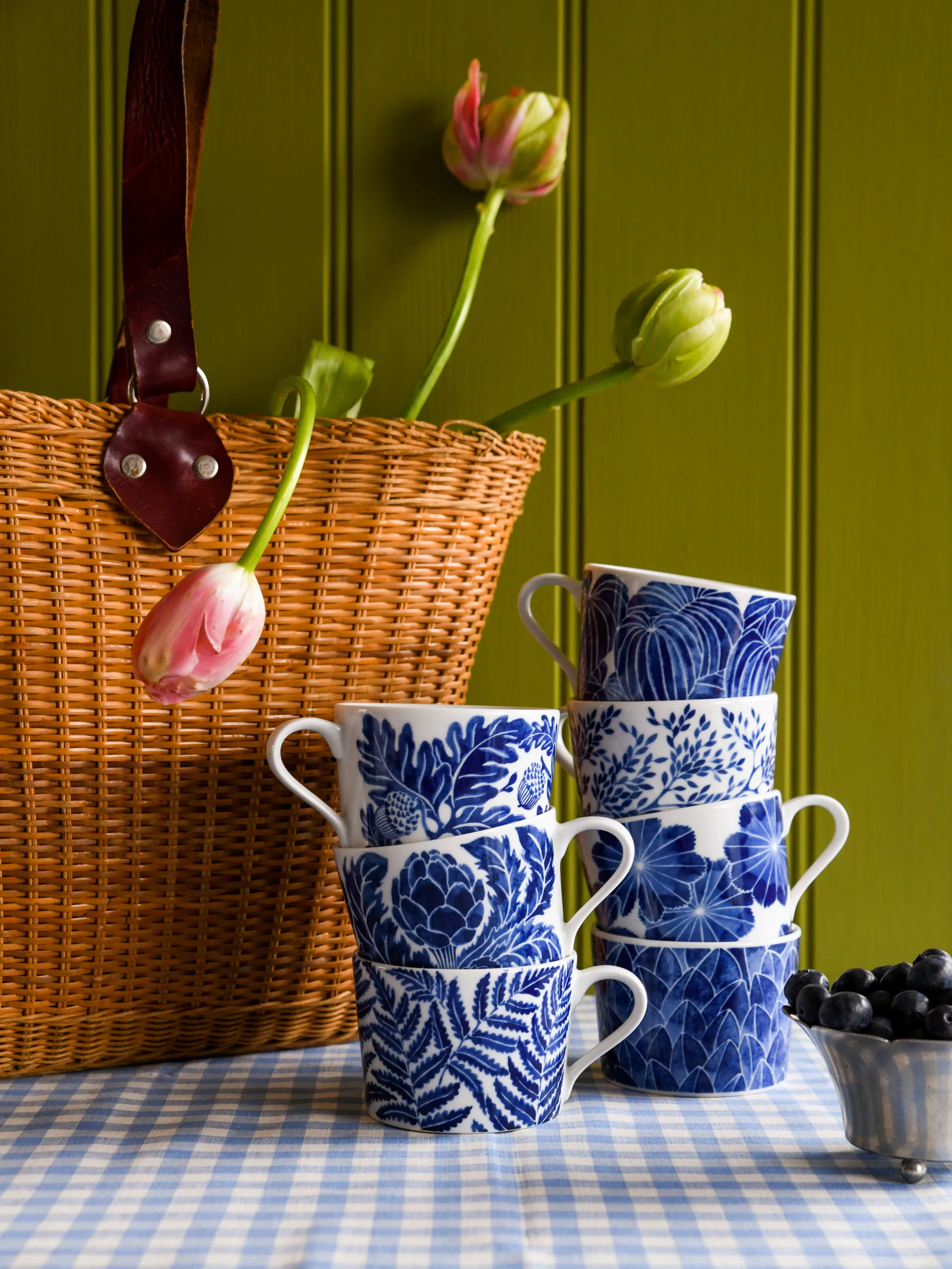 Artichoke Tasse 24 cl, Blau Götefors Porslin