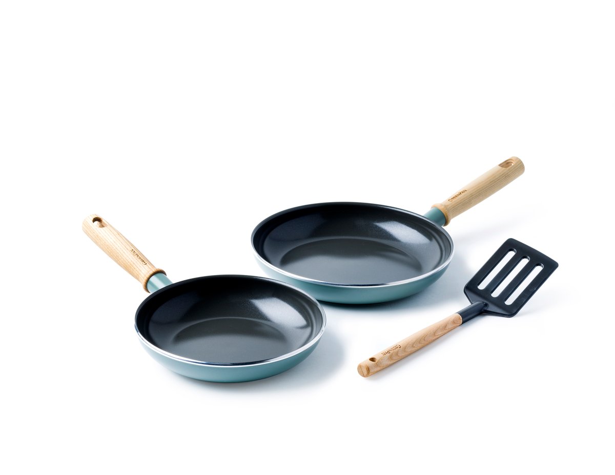 GreenPan Mayflower Pro Bratpfannenset + Spachtel Grünblau