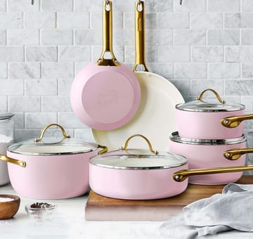 Padova Set aus Kasserolle und Bratpfanne 10 Teile - Blush pink - GreenPan