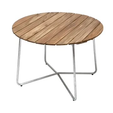 9A Esstisch - Teak-Gestell warmverzinkt Ø100 cm - Grythyttan Stålmöbler