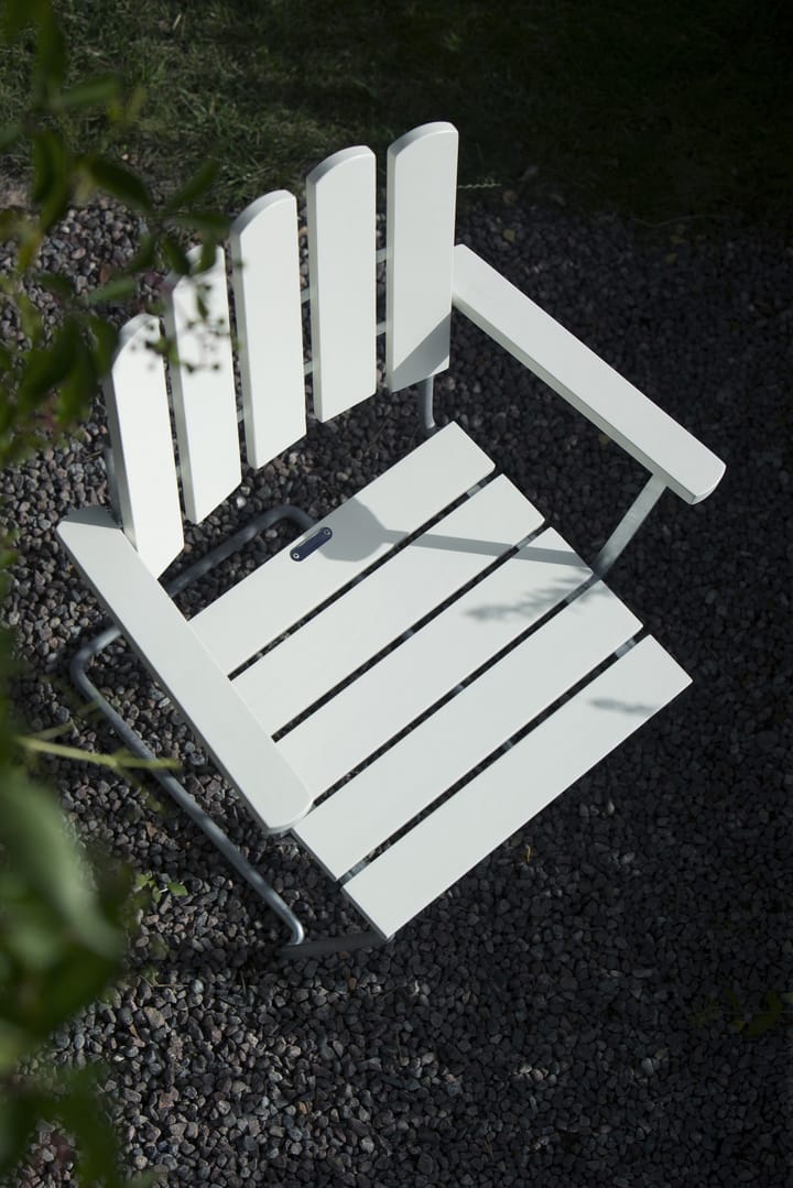 A2 Sessel - Eiche weiß lackiert, warmverzinkt - Grythyttan Stålmöbler