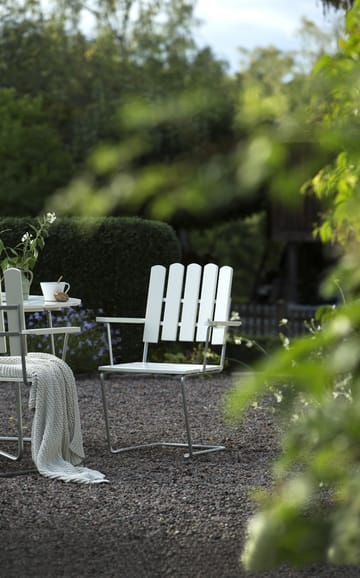 A2 Sessel - Eiche weiß lackiert, warmverzinkt - Grythyttan Stålmöbler