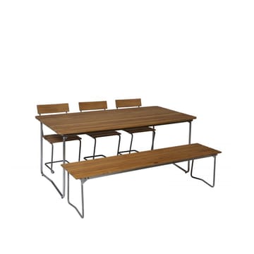 B31 170 Esstisch - Teak-Gestell warmverzinkt - Grythyttan Stålmöbler