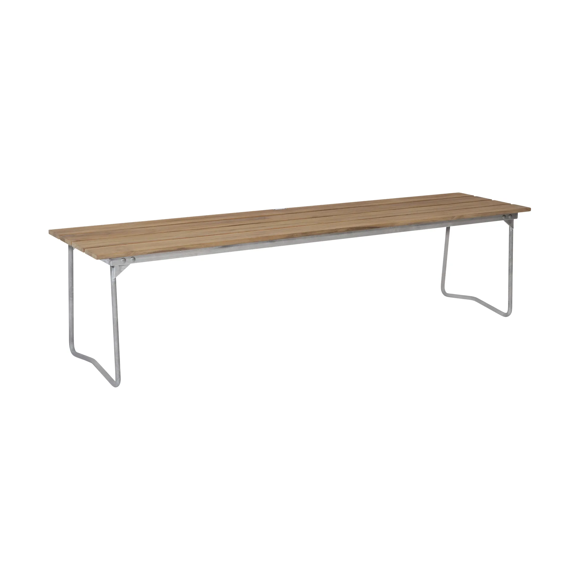 Bänk 9 Bank, Teak-170 cm-warmverzinkt Grythyttan Stålmöbler