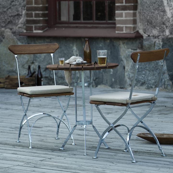Biergarten Dreibeintisch, Teak-Gestell warmverzinkt Grythyttan Stålmöbler