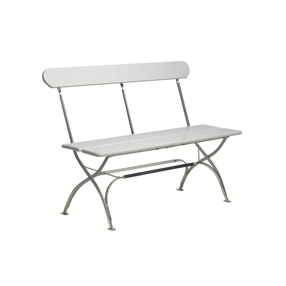 Biergarten-Sofa, Eiche weiß lackiert, warmverzinkt Grythyttan Stålmöbler