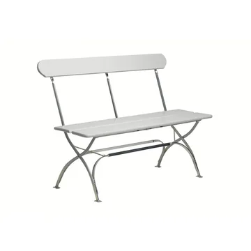 Biergarten-Sofa - Eiche weiß lackiert, warmverzinkt - Grythyttan Stålmöbler