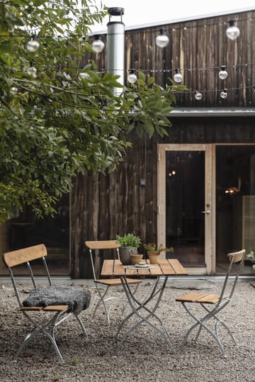 Biergarten-Stuhl - Teak-Gestell warmverzinkt - Grythyttan Stålmöbler
