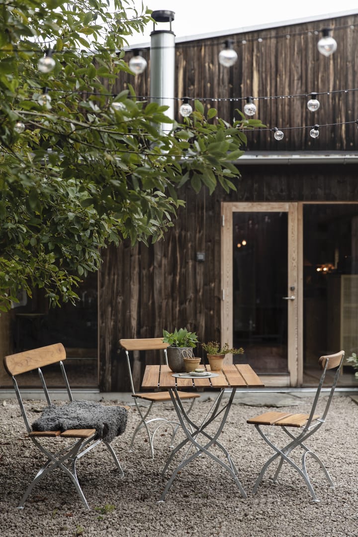 Biergarten-Stuhl, Teak-Gestell warmverzinkt Grythyttan Stålmöbler
