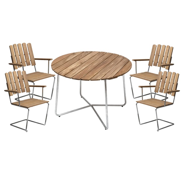 Grythyttan Essgruppe ø100 cm - Teak - undefined - Grythyttan Stålmöbler