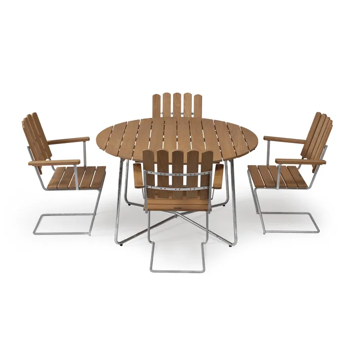 Grythyttan Essgruppe ø120 cm - Teak - Grythyttan Stålmöbler