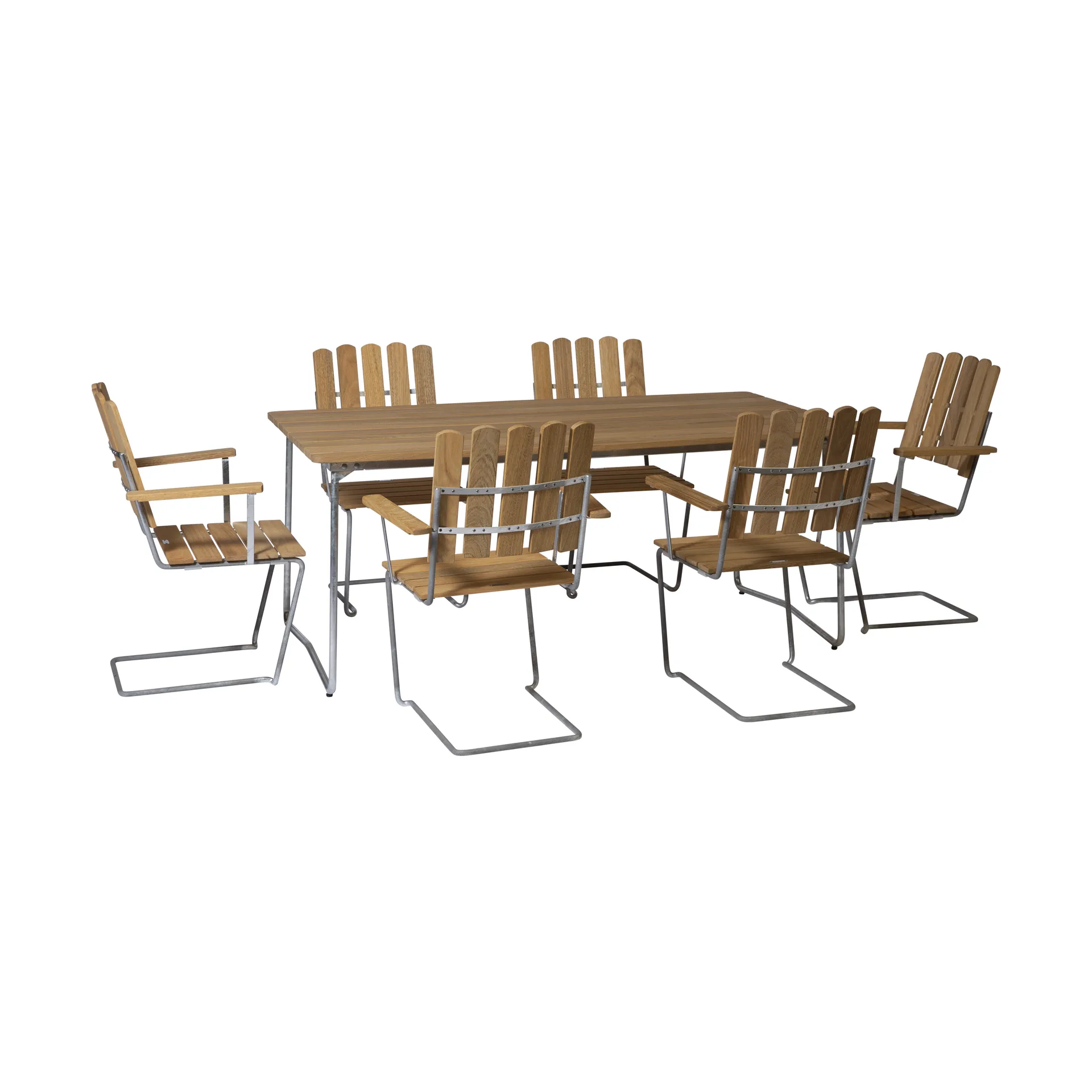 Grythyttan Essgruppe Eiche B31 170cm + 6st A2 Grythyttan Stålmöbler