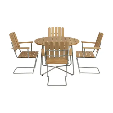 Grythyttan Essgruppe Kiefer 9A Ø100cm + 4 Stück A2 - Grythyttan Stålmöbler