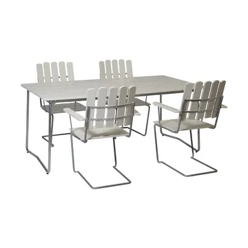 Grythyttan Essgruppe Weiß B31 170 cm + 4 Stück A2 - Grythyttan Stålmöbler