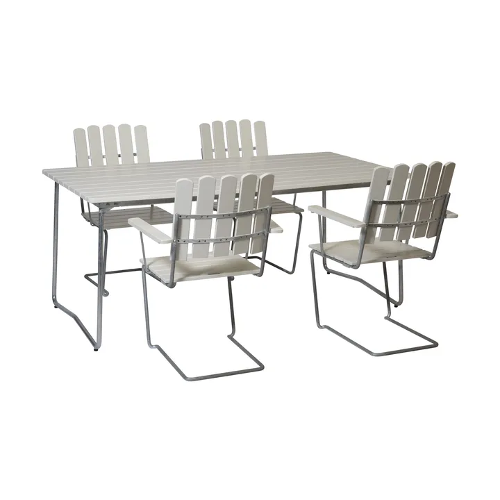 Grythyttan Essgruppe Weiß B31 170 cm + 4 Stück A2 - Grythyttan Stålmöbler