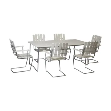 Grythyttan Essgruppe Weiß B31 170 cm + 6 Stück A2 - Grythyttan Stålmöbler