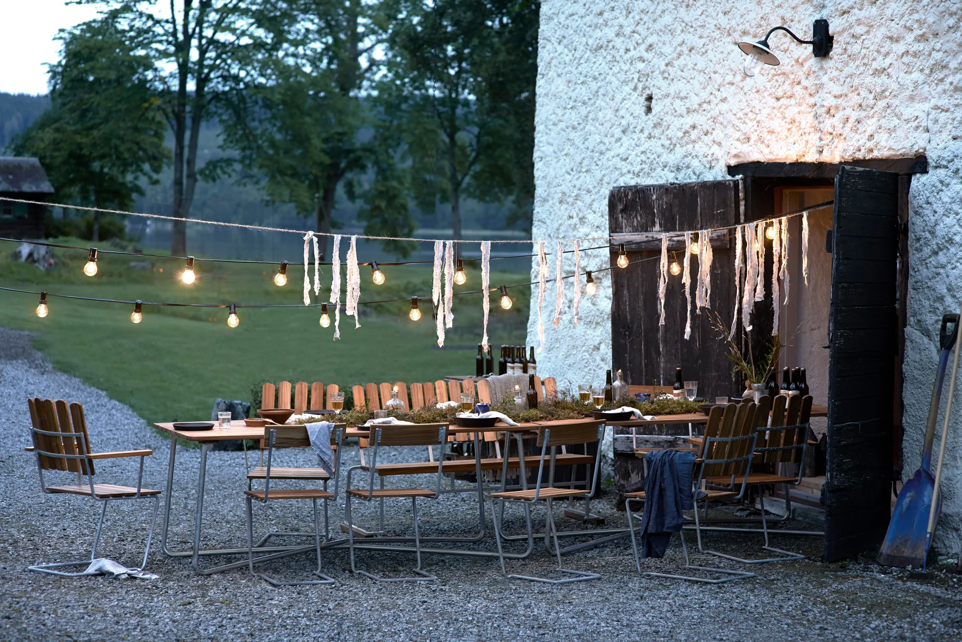 Grythyttan Esstisch-Set 2st B25A + 8 Stk. Stuhl 1 Teak Grythyttan Stålmöbler