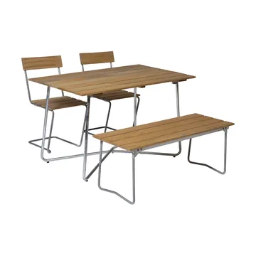 Grythyttan Esstisch-Set B25A + 2 Stk. Stuhl 1 + Bank 8 geölte Eiche - Grythyttan Stålmöbler