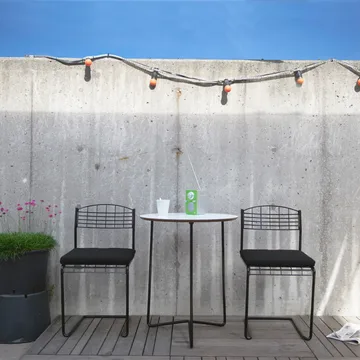 High Tech Tisch - Weiß-Gestell schwarz, Ø60 cm - Grythyttan Stålmöbler