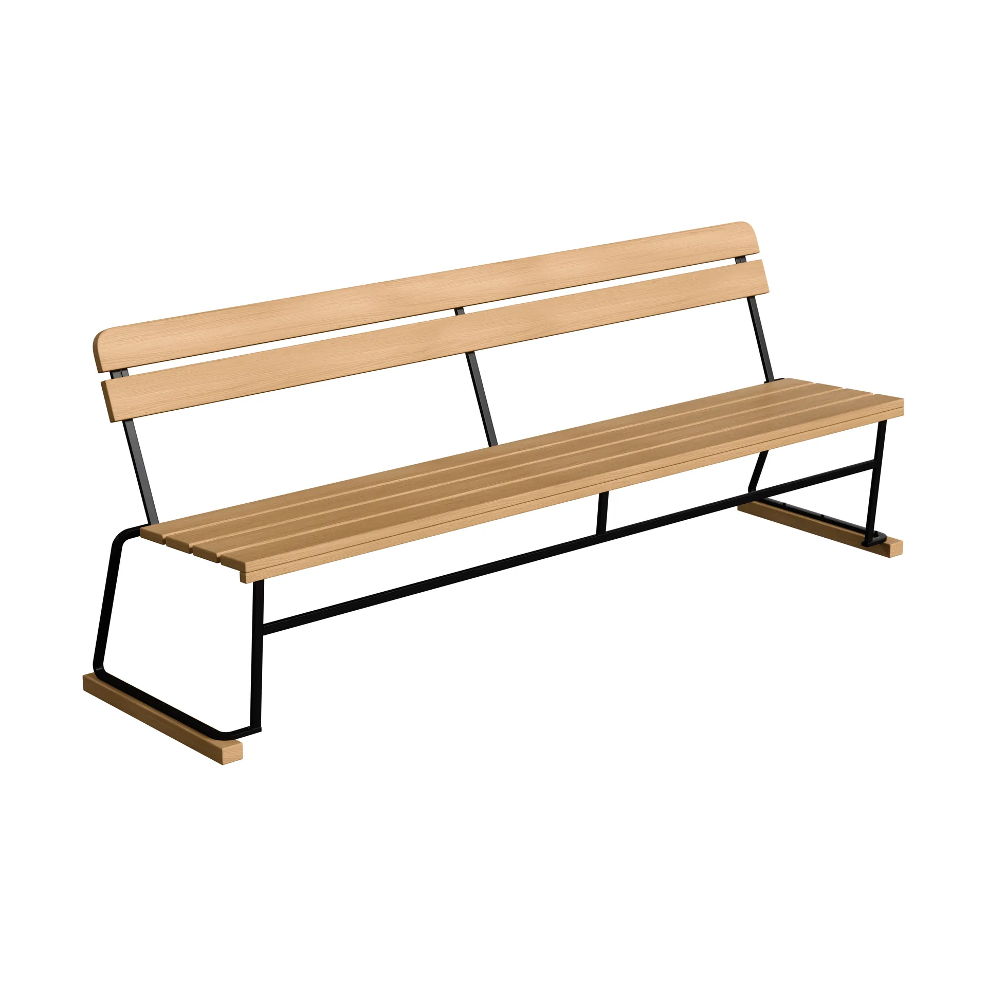 Sofa 5, Geölte Eiche-schwarzes Stahlgestell Grythyttan Stålmöbler