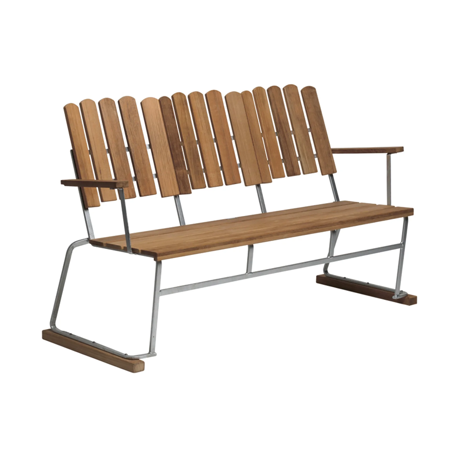 Sofa 6, Teak-Gestell warmverzinkt Grythyttan Stålmöbler