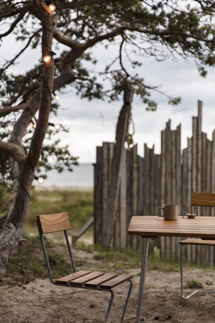 Stuhl 1 - Teak-Gestell warmverzinkt - Grythyttan Stålmöbler